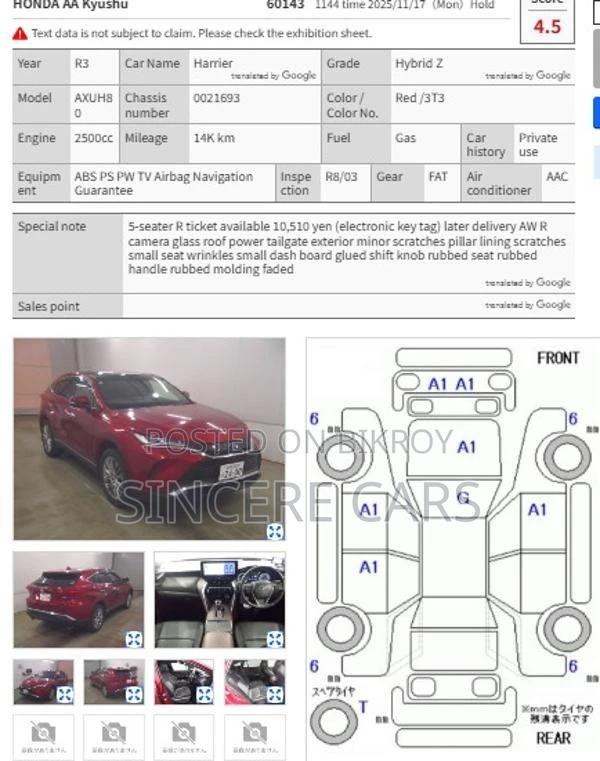 Toyota Harrier Z Leather hyb 2021