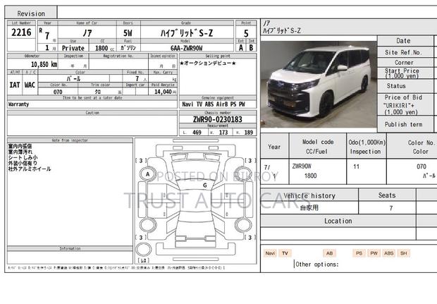Toyota Noah 2024 Pearl
