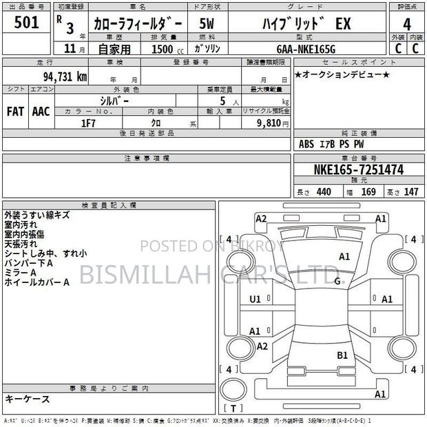 Toyota Corolla Fielder 2021 Silver