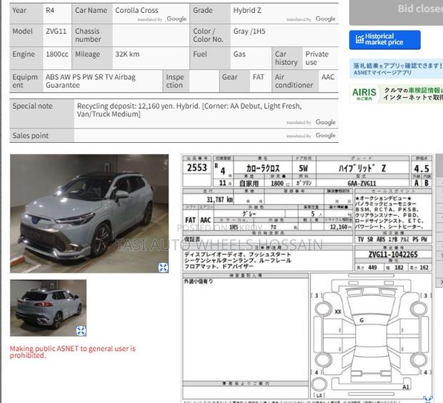 Toyota Corolla Cross 1.8 Hybrid AWD 2022 Gray